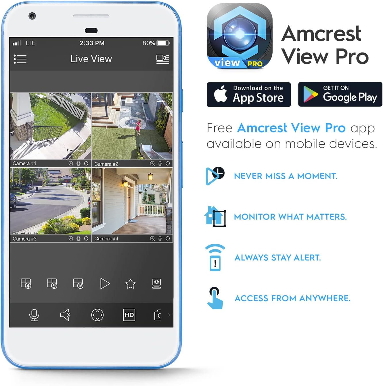 Amcrest UltraHD 4K (8MP) IP PoE AI Camera, FOV 129°, 49ft Color Nightvision, Security Outdoor Bullet Camera, Human & Vehicle Detection, Active Deterrent, 4K @15fps, IP8M-2796EW-AI (White)