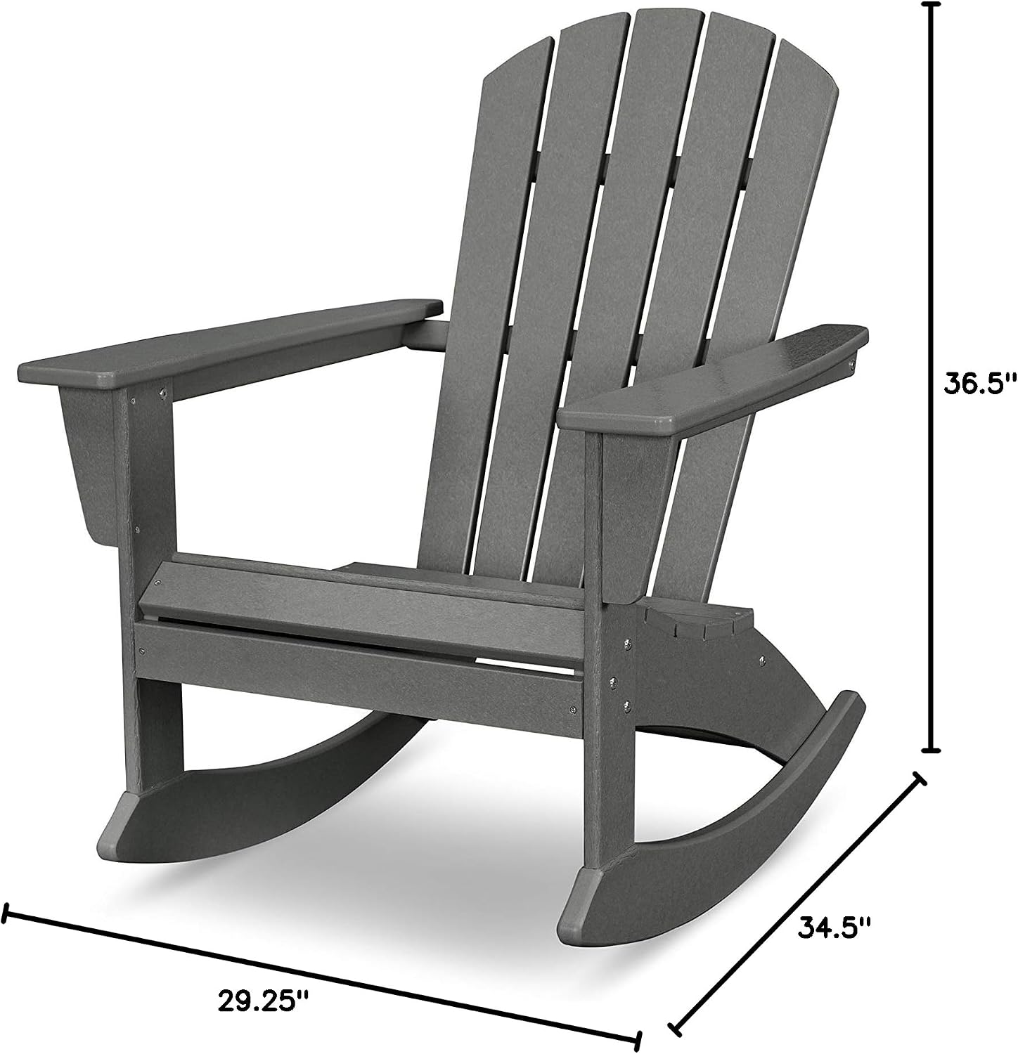 POLYWOOD® Nautical Adirondack Rocking Chair in Slate Grey