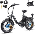 Wildeway 2000W Dual Motor Electric Bike SummitX 32Ah Battery E-Bike 90 Miles Long Range 28MPH Foldable 20x4.0 Fat Tire Ebike for Adult Hydraulic Brake Delivery Commuting Bicycle 2 Seat