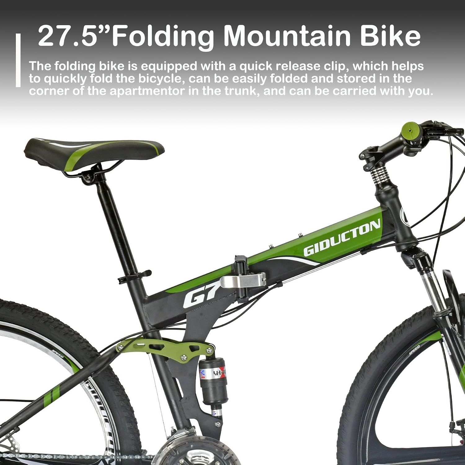 EUROBIKE OBK G4/G6 26' Full Suspension Folding Mountain Bike 21 Speed Bicycle Men or Women MTB Foldable Frame