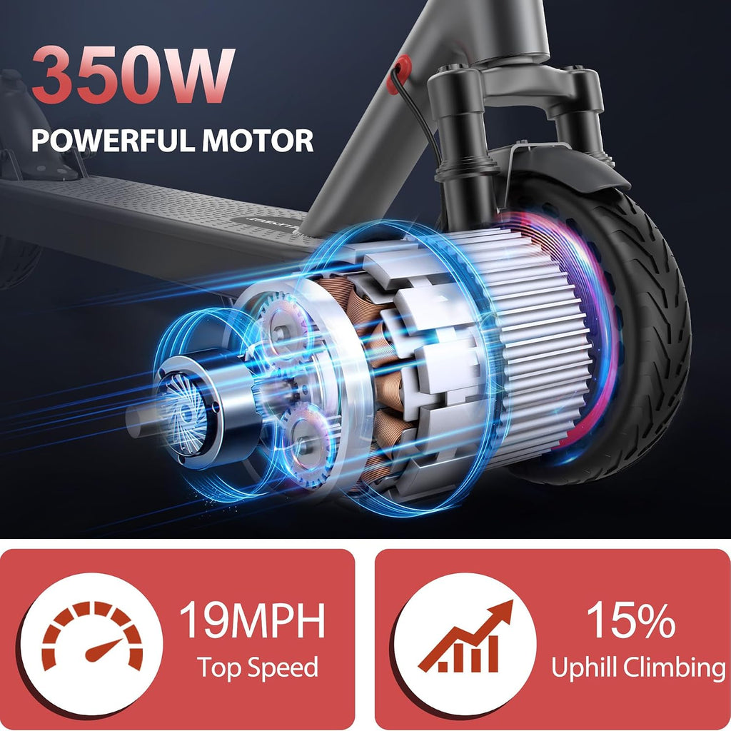 MAXSHOT Electric Scooter for Adults, 8.5/14' Tires, 19/22Mph, 350W/500W Motor, 16-28 Miles Range, Folding E-Scooter with Dual Suspension,APP Control