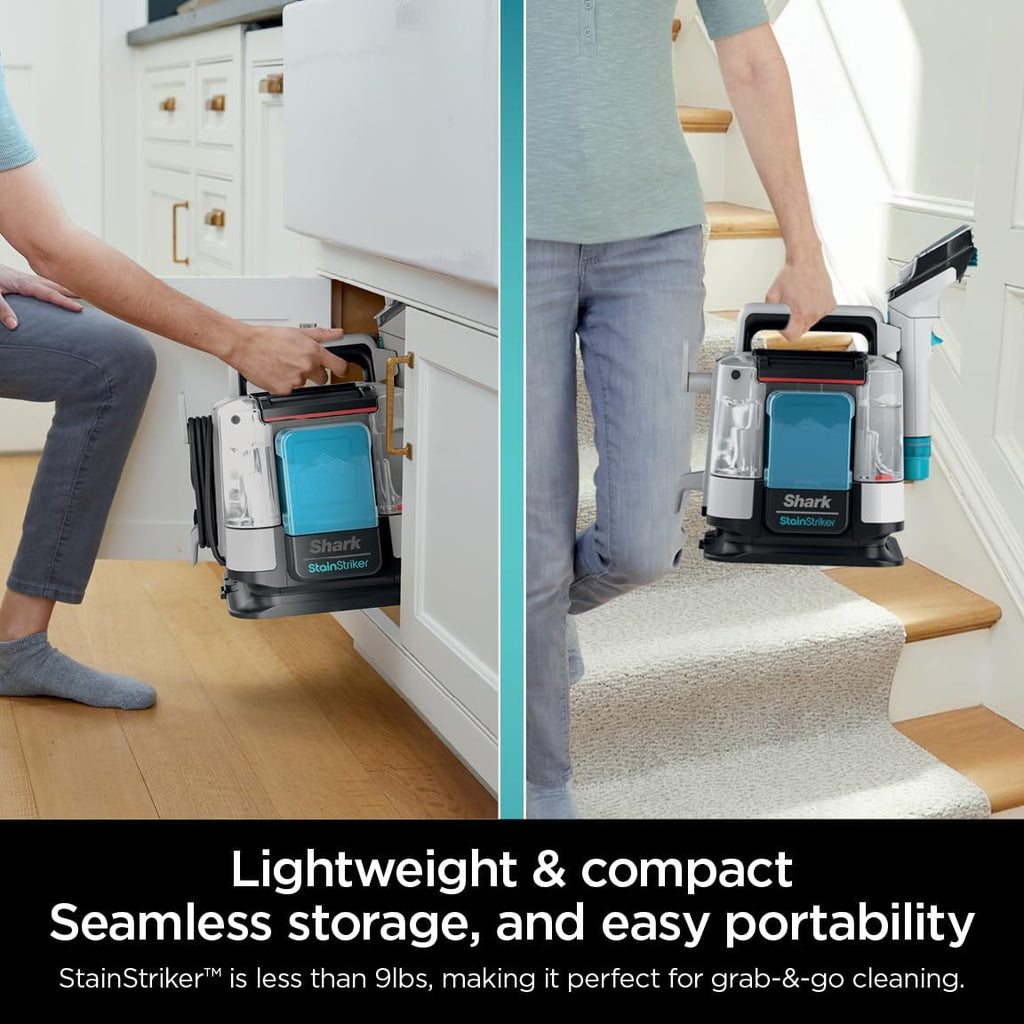 Shark StainStriker Portable Carpet, Upholstery & Area Rug Cleaner with Pet Mess Extractor, Stain & Odor Remover, Perfect for Car Interiors, White, PX201