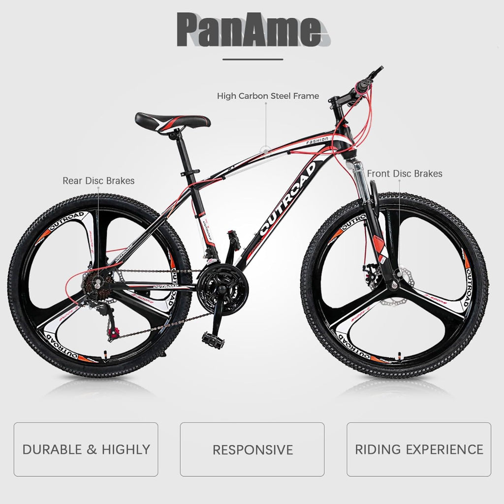 26 Inch Adult Folding Bikes/Mountain Bikes, 21 Speeds Mountain Bicycles with Full Suspension, Dual Disc Brake, High Carbon Steel Frame, Foldable Bike for Men/Women/Teen, Multiple Colors
