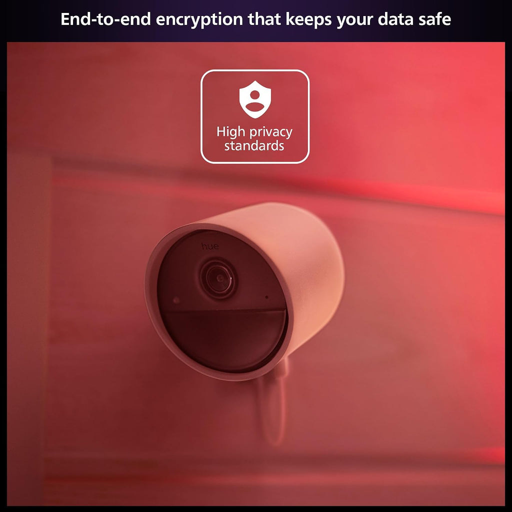 Philips Hue Secure Wired Camera-2 Pack, 1080P Resolution, Notifications, Seamless Integration, Continuous Power, Indoor and Outdoor, White. Free 24-Hour Video History
