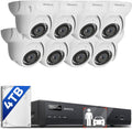 ONWOTE PoE Security Camera System 16 Channel, AcuSearch, 12MP 4K 16CH Commercial NVR 4TB, 8x 5MP 122° IP Cameras Wired, AI Detection, 24/7 Video Audio Recording, Total 480ft Cables, CCTV Home Business