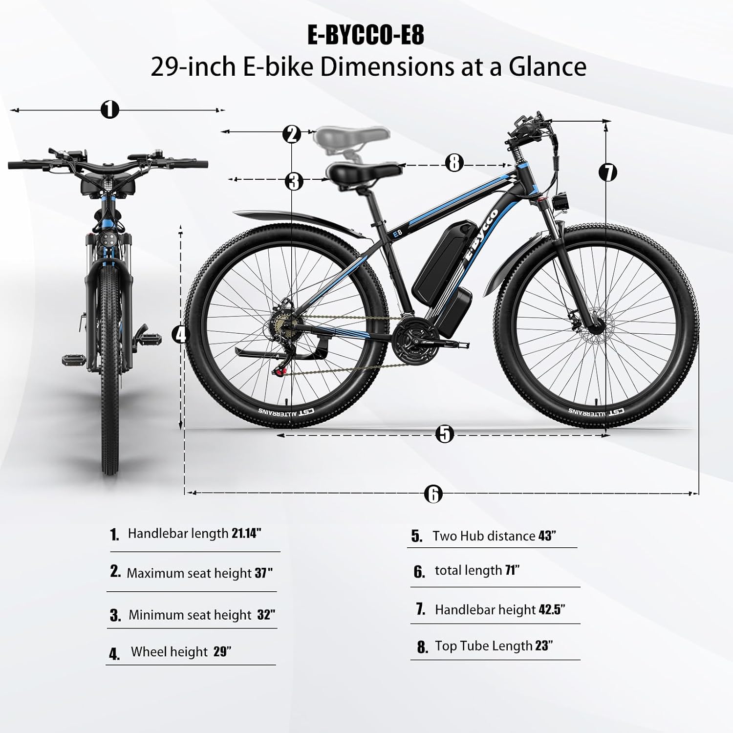 29 Inch Adult Commuter Electric Bike, 750 Watt/Peak 1000 Watt Motor 48V 17.5AH Removable Battery Electric Bike 29' x 2.1' 34MPH Electric Mountain Bike 21 Speed Gear Shift Electric Bike