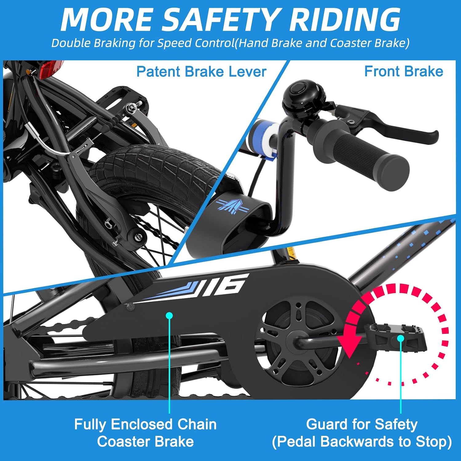 67i BMX Toddler Bike with Training Wheels 12/14/16 Inch Kids Bicycle Boys Girls Age 3-8 Durable Steel Frame Adjustable Seat Coaster Brake Bicicleta para Niños