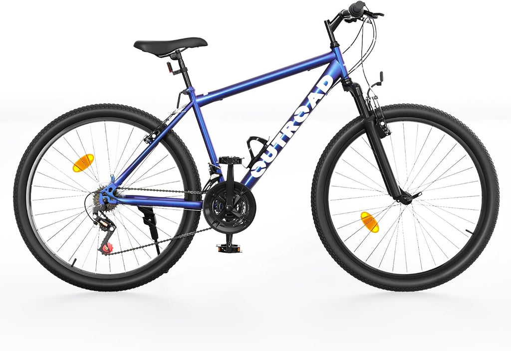 Betterland 26 Inch Mountain Bike with Adjustable Ergonomic Seat, 7/21 Speed Adult Bike with Dual V Brakes, Outdoor Cycling Bike with High Carbon Steel Frame and Front Suspension