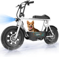 Caroma Peak 1200W Electric Scooter with Seat, 16' Fat Tire Electric Dirt Bike, Max 30Miles Ranges, Top Speed 20Mph, Electric Motorcycle Mini Bike with Basket for Pets & Cargo, UL 2272 Certified