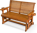Fortune Candy Patio Glider with Cup Holders, High Roll Back and Deep Contoured Seat, Heavy Duty 800 Lb (Brown, 2-Seater)