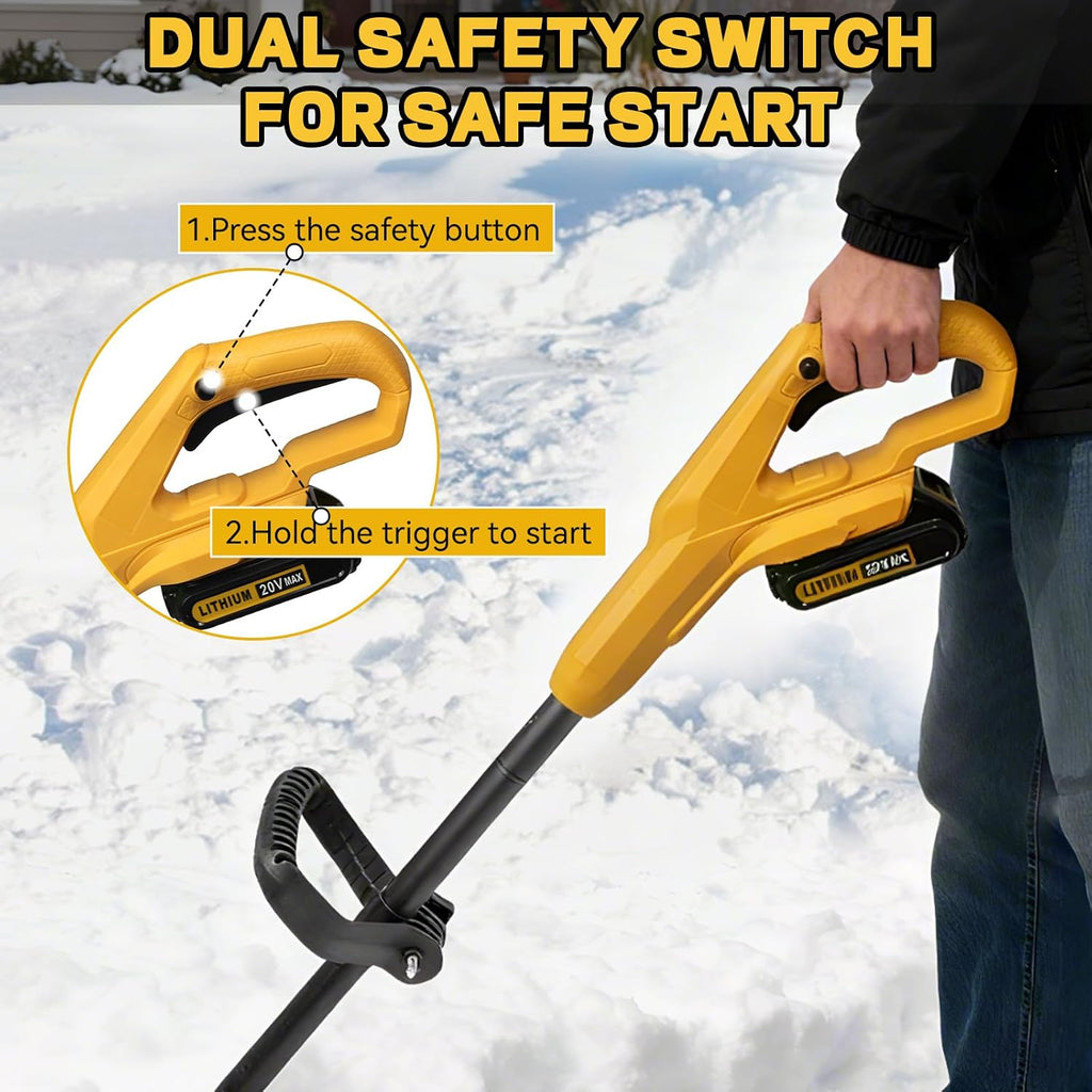 Cordless Snow Shovel Compatible with Dewalt 20V Max Battery, 11' Brushless Motor Electric Snow Shovel for Driveway Max 20' Throw Distance, Electric Snow Thrower for Patio Deck Driveway(Tool Only)