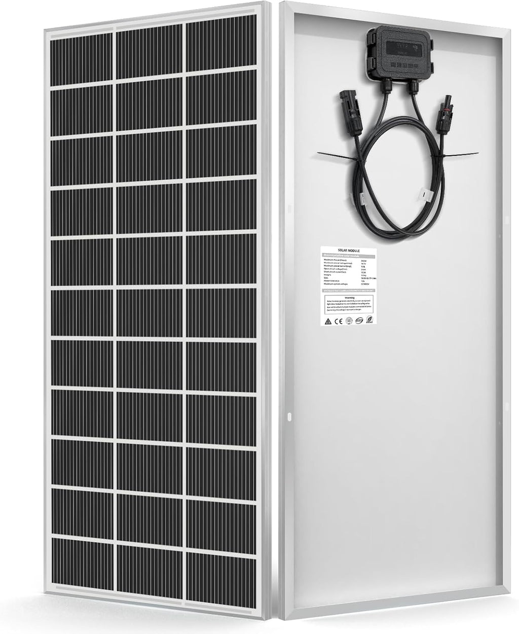 300 Watt Solar Panel 18BB Monocrystalline 25% High Efficiency 300w Solar Panels for 12v/24v System MC4 Connectors for Home, RV, Roof, Boat, Camping and Other Off-Grid (300w*1)