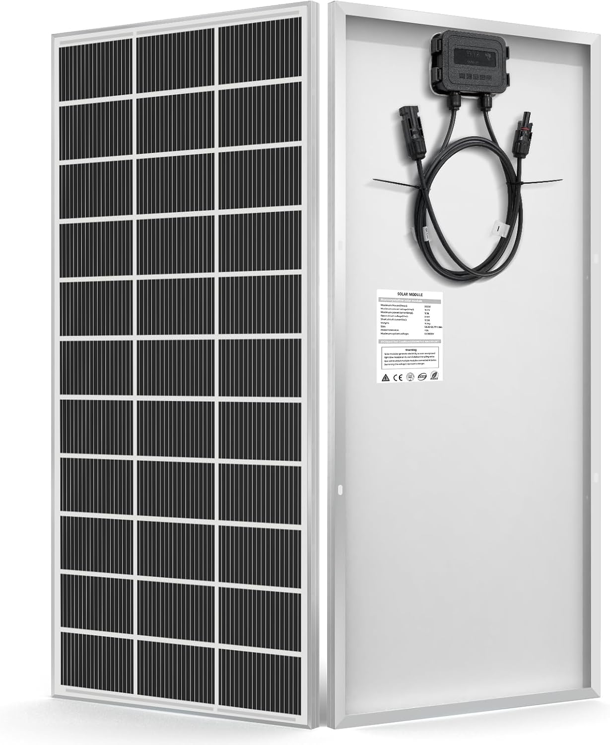 300 Watt Solar Panel 18BB Monocrystalline 25% High Efficiency 300w Solar Panels for 12v/24v System MC4 Connectors for Home, RV, Roof, Boat, Camping and Other Off-Grid (300w*1)