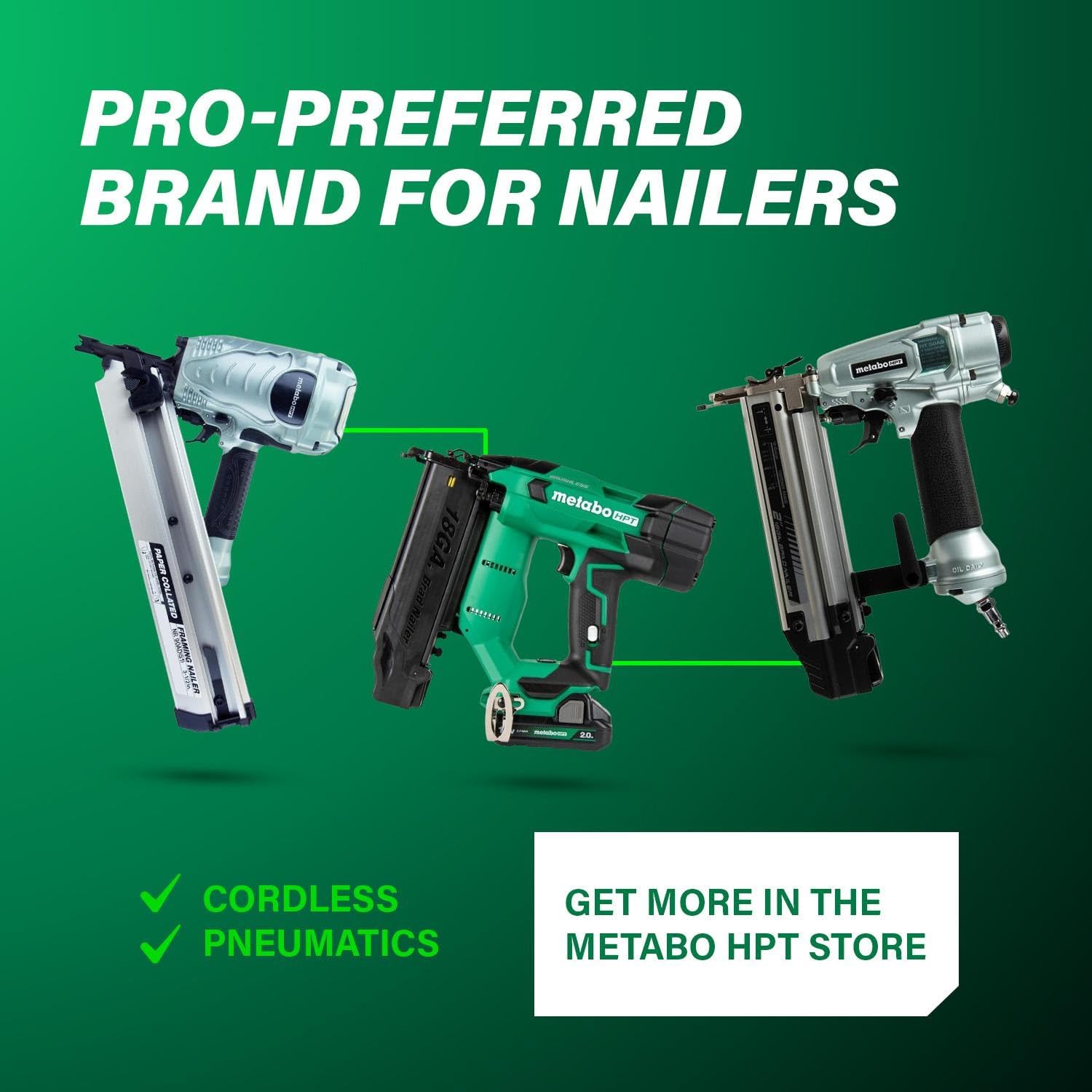 Metabo HPT Framing Nailer, Pro-Preferred Power Nailer for Flooring, Roof Decking, and More, Lightweight 7.5 lbs Framing Tool for 21° 2' to 3-1/2' Plastic Collated Nails, NR90AES1