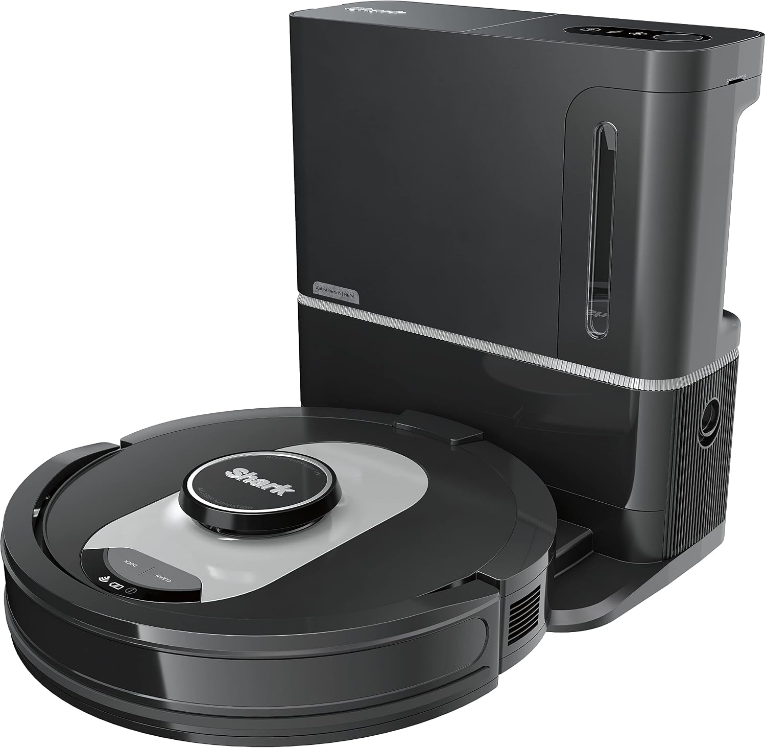 SHARK AV2501AE AI Robot Vacuum with XL HEPA Self-Empty Base, Bagless, 60-Day Capacity, LIDAR Navigation, Perfect for Pet Hair, Compatible with Alexa, Wi-Fi Connected Black, RV2502AE (Renewed)