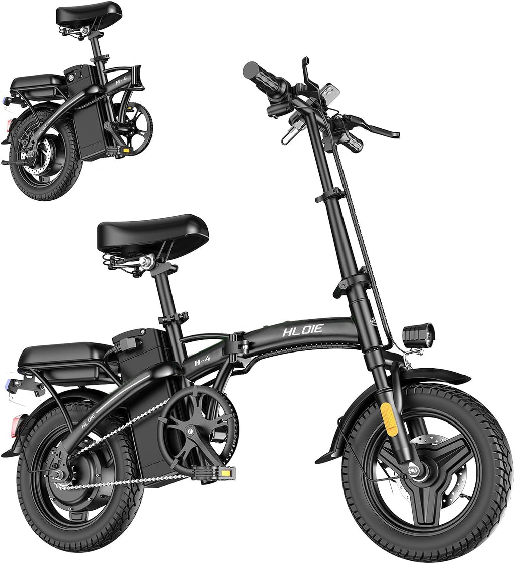HLOIE Folding Electric Bike for Adults, 750W Peak Motor, Up to 23 MPH, 14' Foldable Ebike with 48V 12Ah Battery, 35 Miles PAS Range, Mini Electric Bicycle for Adults & Teens