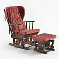 Comfort Deluxe Glider Chair and Ottoman Set (Burgundy), Large