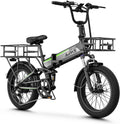 Aipas F3 Electric Bike for Adults with 1500W Motor Peak, 48V 12.8Ah Removable Battery Max 62 Miles 28MPH,20' x 3.0 Fat Tire Folding Electric Bike with 7-Speed and Full Suspension.