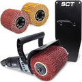 Eastwood Contour SCT Surface Conditioning Tool With Storage Rack | Heavy Duty Automotive Metal Preparation Tools Includes 120 Grit Finishing Drum 80 and 120 Grit Stripping Drums