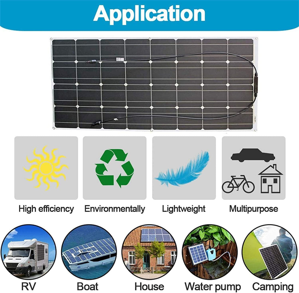 Portable Solar Panel 300W 600W 1200W, 18 Volt Solar Battery Charger for Boats, Up to 30 Degree Arc Ultra Thin USB Solar Charger, for RV, Yachts, Tent, Camper Van, Car, Trucks, Trailers,4x300W