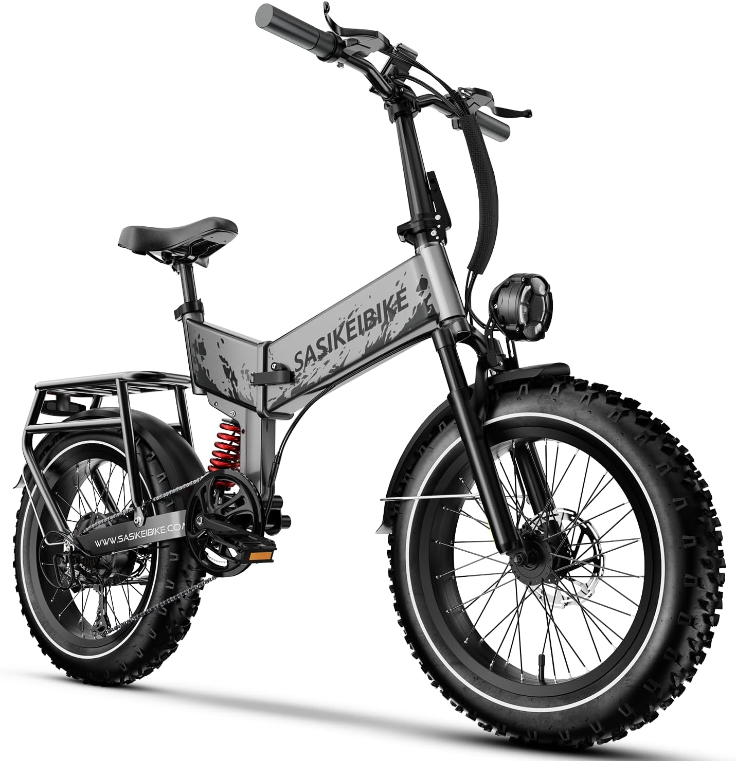 SASIKEIBIKE 1500W Folding Electric Bike for Adult,52V20Ah Removable Battery Ebike with 70Mile Max,20' x4.0 Fat Tire E-Bike, Foldable Dual Suspension Electric Bicycle for Commute,Mountain