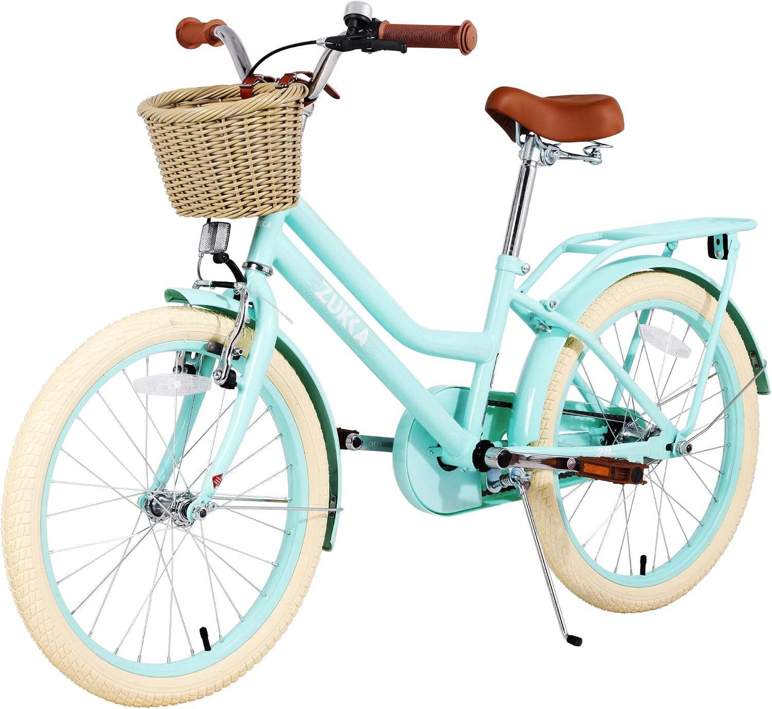 MEGHNA Cruiser Bike 20 inch/24 inch Wheels Girls Women Bike Single Speed Commuter Bike with Basket V-Brake and Coast Brake Women Ladys Bicycle, Multicolors