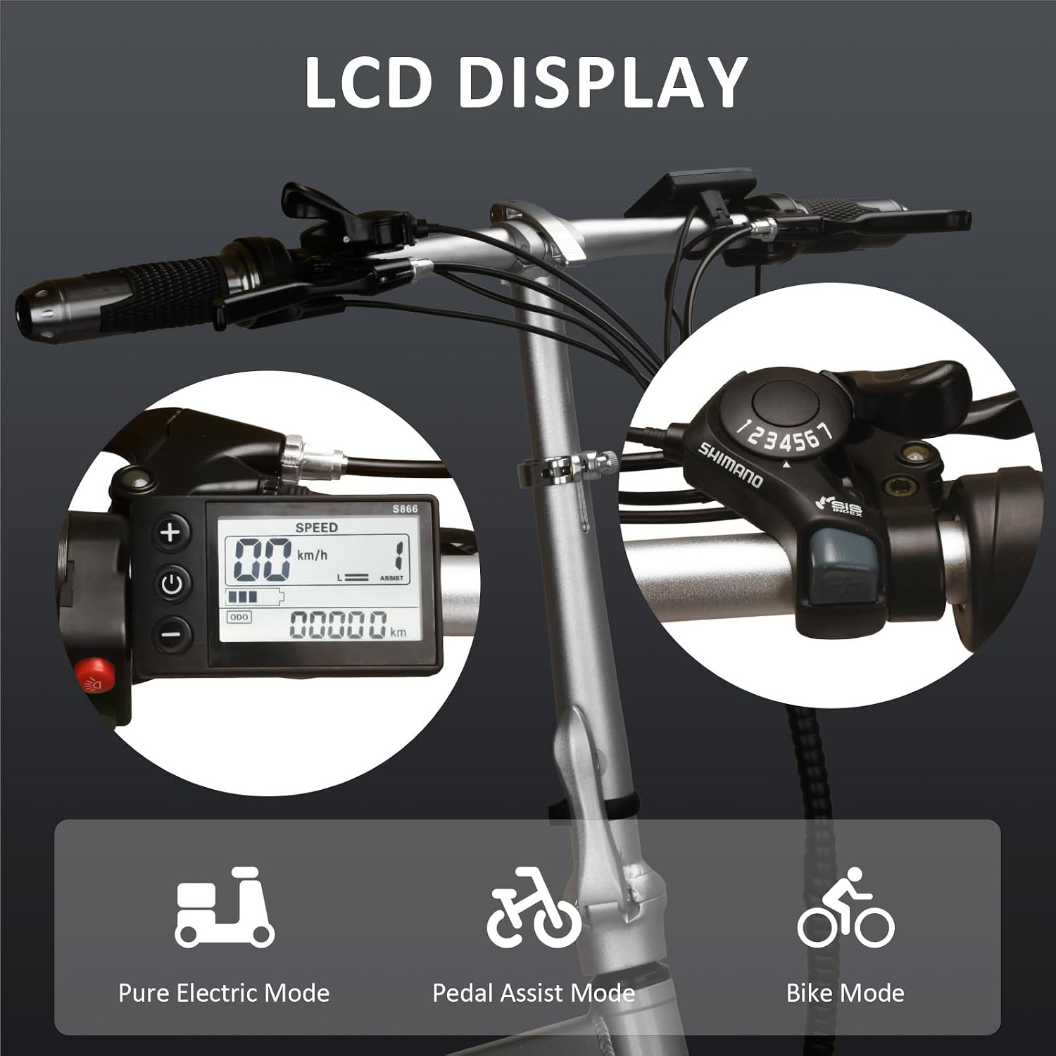 Folding Electric Bike for Adults, Electric Bicycle with Removable Battery,50 Mile Range,1000W Peak Motor, Shock Absorber, Disc Brake, 20' Tires