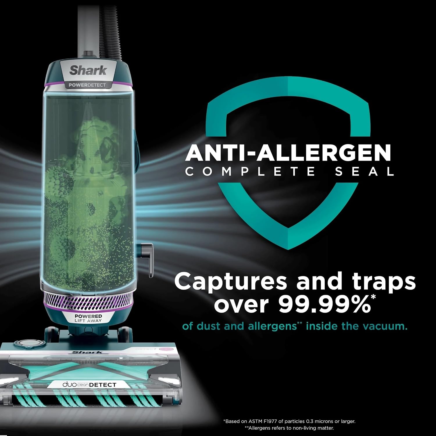 SHARK AZ4000 POWERDETECT Upright Vacuum Cleaner with DuoClean Technology, Odor Neutralizer Technology, Powered Lift-Away, Self Cleaning Brushroll, Anti-Allergen Complete Seal, XL Dustcup (Renewed)
