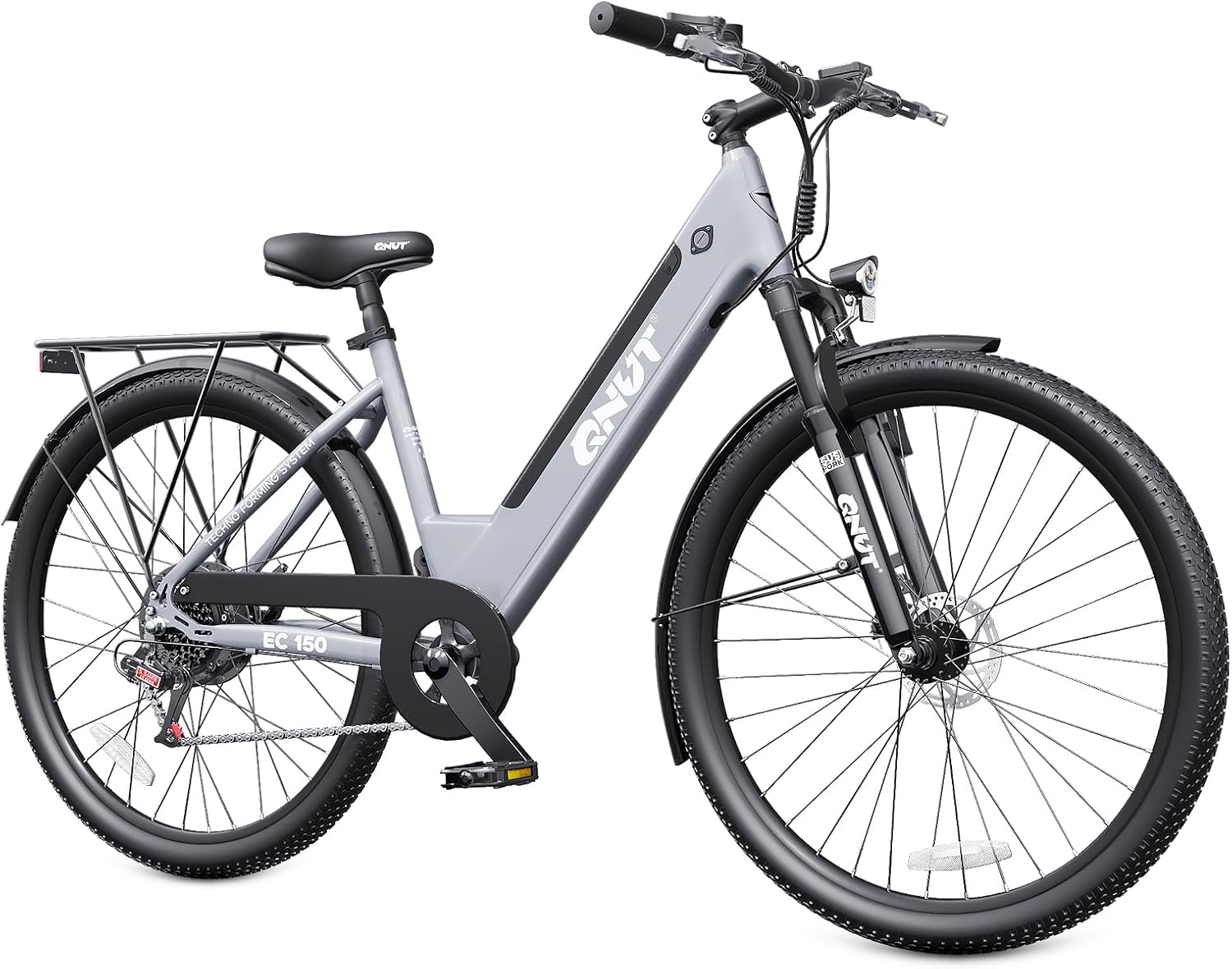 QNUT Electric Bike for Adults, 1200W Peak Commuter Ebike with 48V Built-in Battery 26' City Step Through E-Bike 7-Speed 65Miles 20Mph Urban Electric Bicycles for Women Men Teens