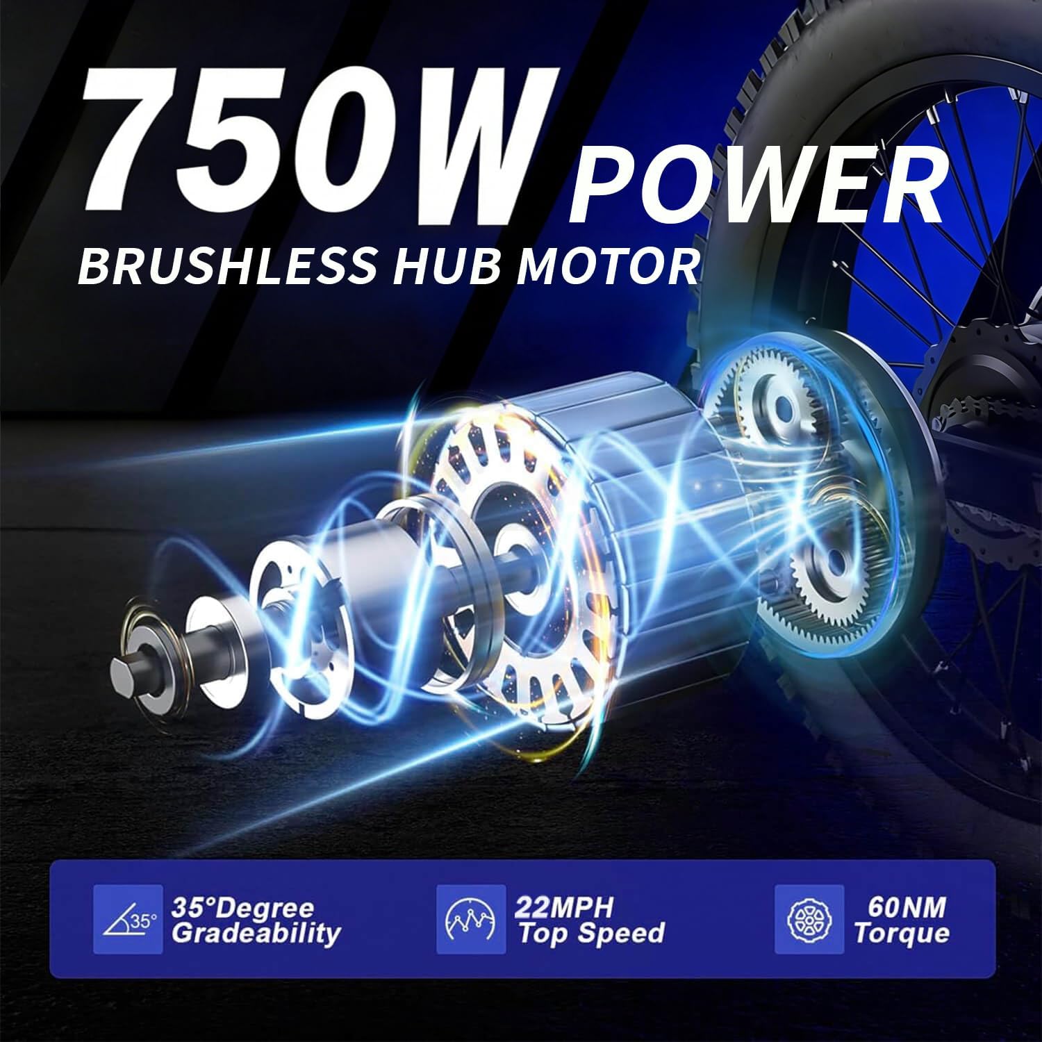 2.0 Electric Tricycle for Adults, 20'x4' Fat Tire Folding Electric Trike, 750W 48V 20.8Ah Long-Range Battery, Built-in Speaker, USB Port, 20MPH 75KM 7 Speed, 3 Wheel E-Trike