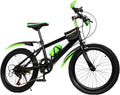 20 Inch Kids Mountain Bike - 7-Speed Children's Bike w/Dual Disc Brakes - Heavy Duty Steel Frame for Boys & Girls Age 8-12 - Trail/City Riding (Green)