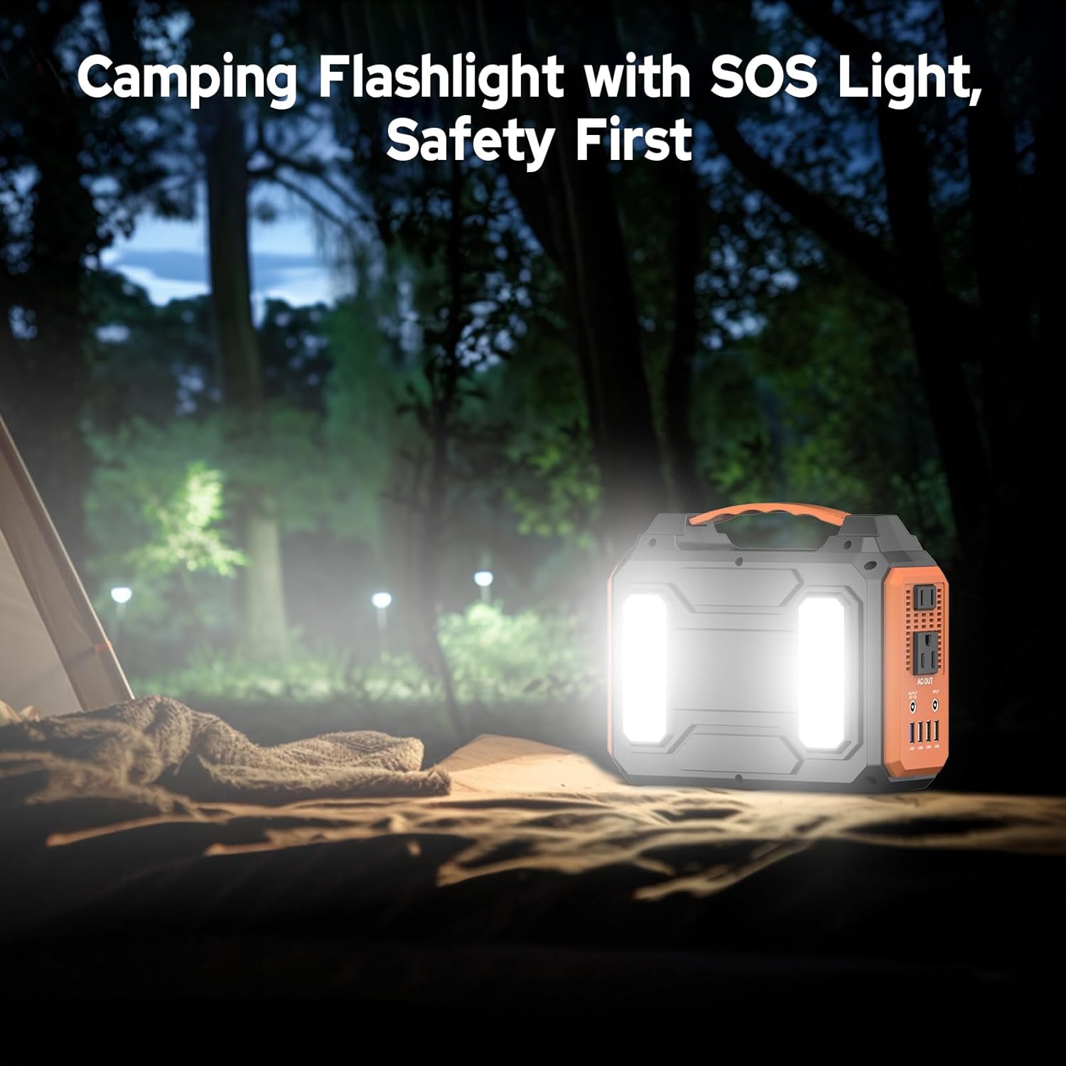 Portable Solar Generator with Panel,300W Portable Power Station with Foldable 60W Solar Panel, 110V AC Outlet Camping Solar Power Bank Lithium Battery Pack for Home Use RV Outdoor Power Outage