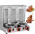 Electric Kebab Grill Vertical Broiler Gyro Meat Rotisserie with Burners, Temperature Adjustment 50-350℃, Ideal for Commercial and Home Use(Silver-L)