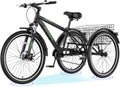 ABORON Adults Tricycle, 3 Wheels Bike for Adult, Tricycle for Adults, Double-Wall Wheel Rims, Tricycle for Women Men Exercise Outdoor Sports