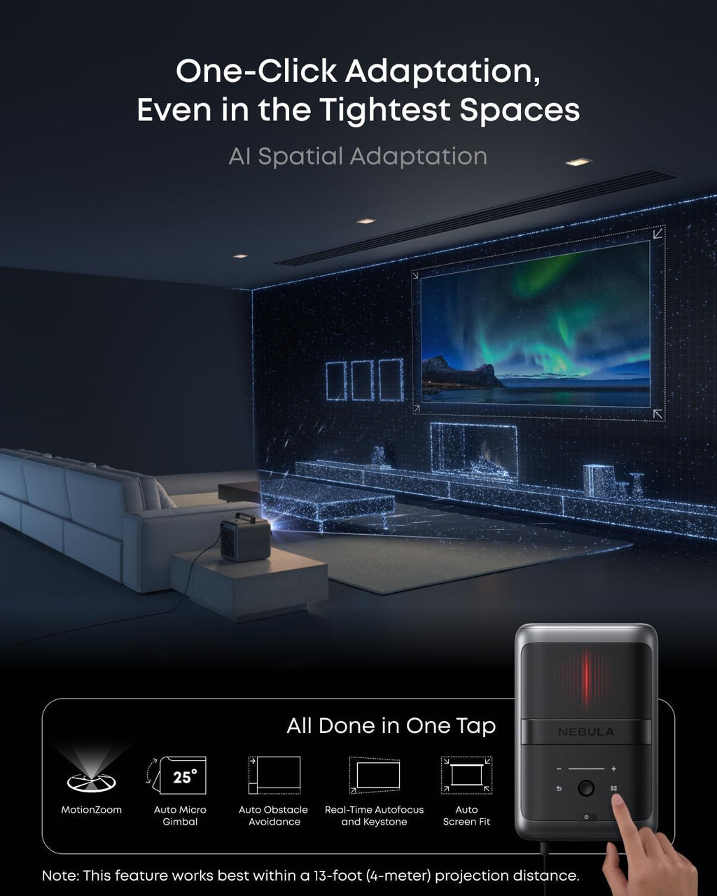 Anker SOLIX C300 Portable Power Station, 288Wh LiFePO4 Battery, 300W (600W Surge) Solar Generator, 140W Two-Way Fast Charging, with NEBULA X1 Triple Laser 4K Projector