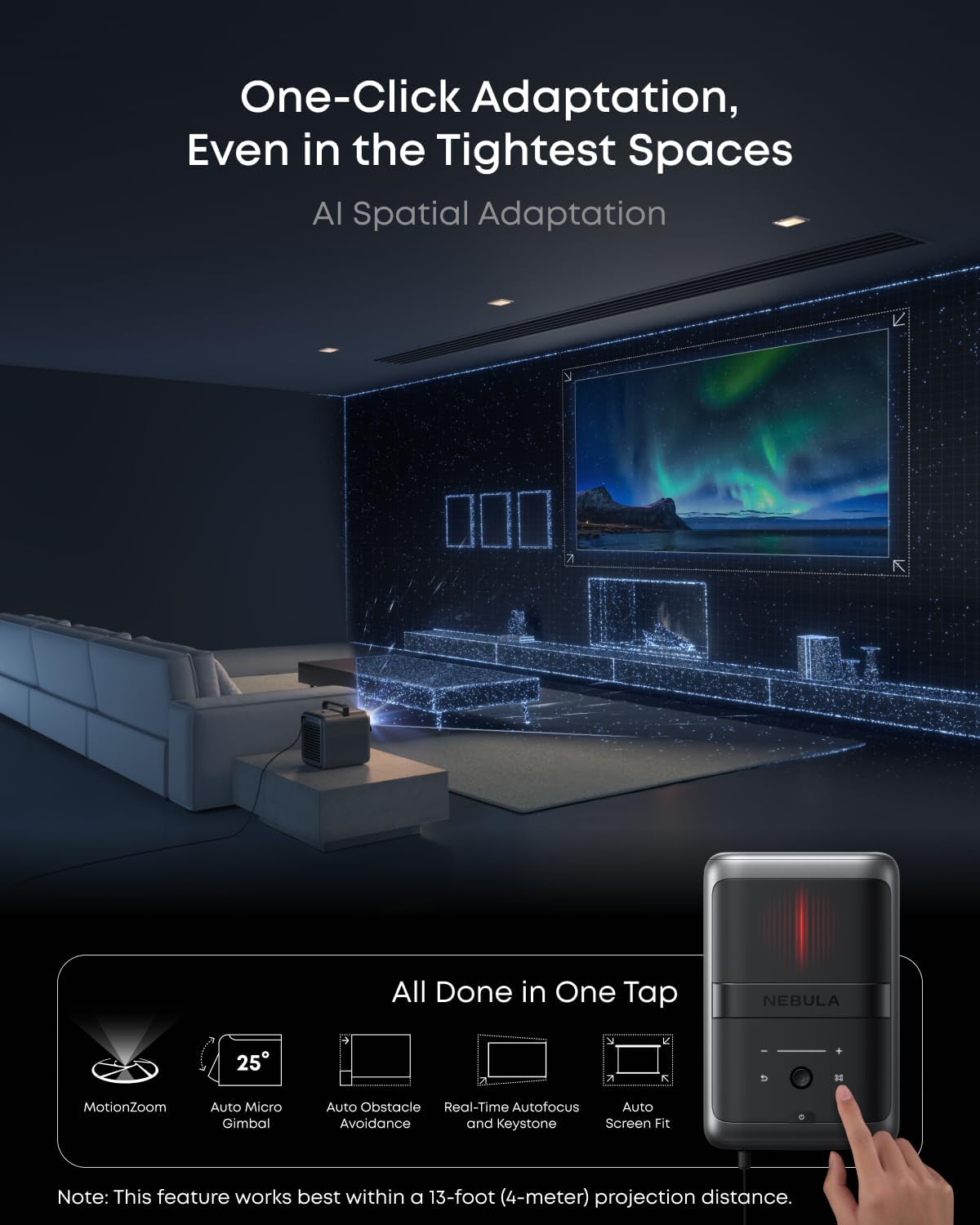 Anker SOLIX C300 Portable Power Station, 288Wh LiFePO4 Battery, 300W (600W Surge) Solar Generator, 140W Two-Way Fast Charging, with NEBULA X1 Triple Laser 4K Projector