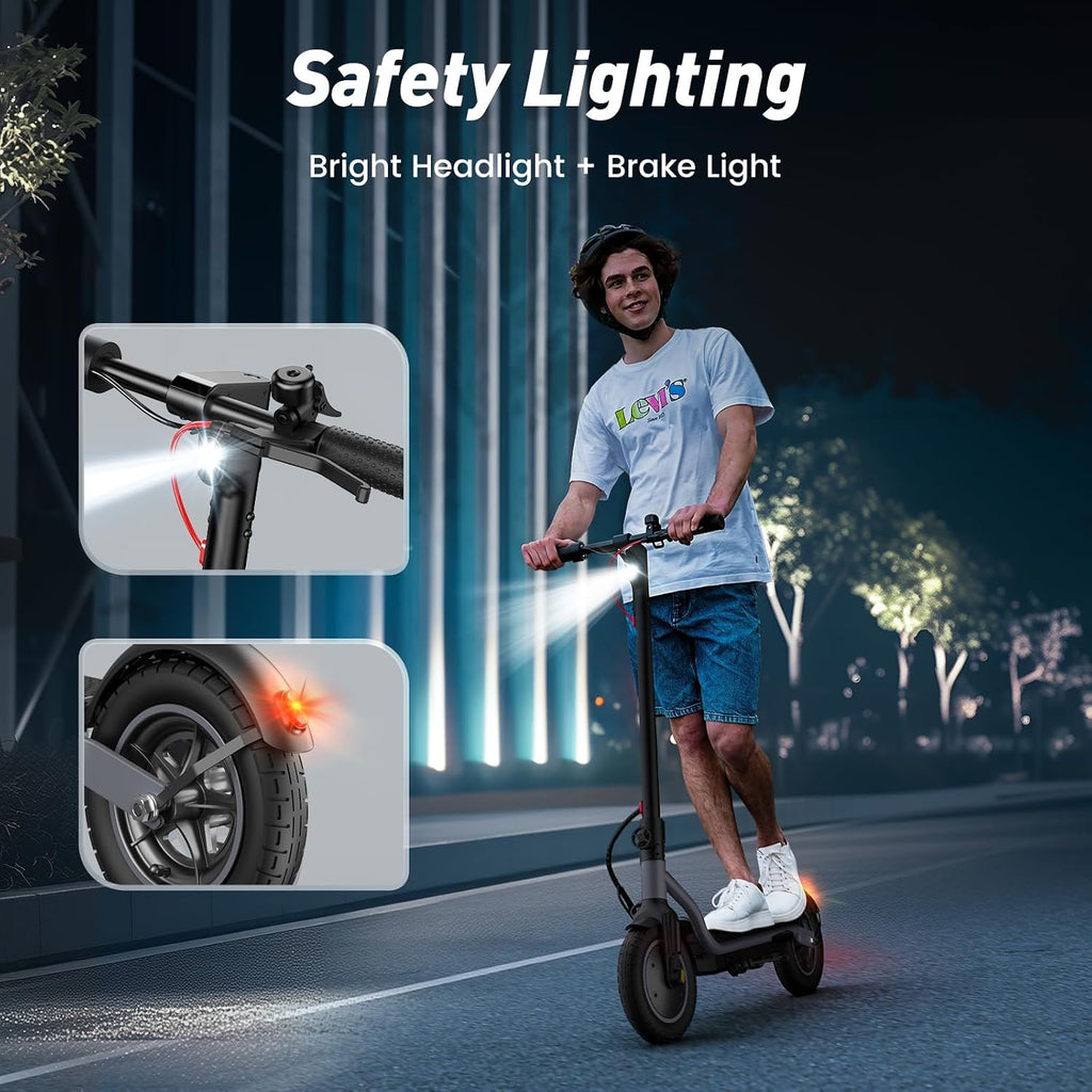 Electric Scooter, 23 Miles, 22 MPH Top Speed Electric Scooter for Adults, 500W Powerful Motor,10'/8.5' Pneumatic Tires Commuting Scooter, Foldable Escooter for Commuting & Campus Use