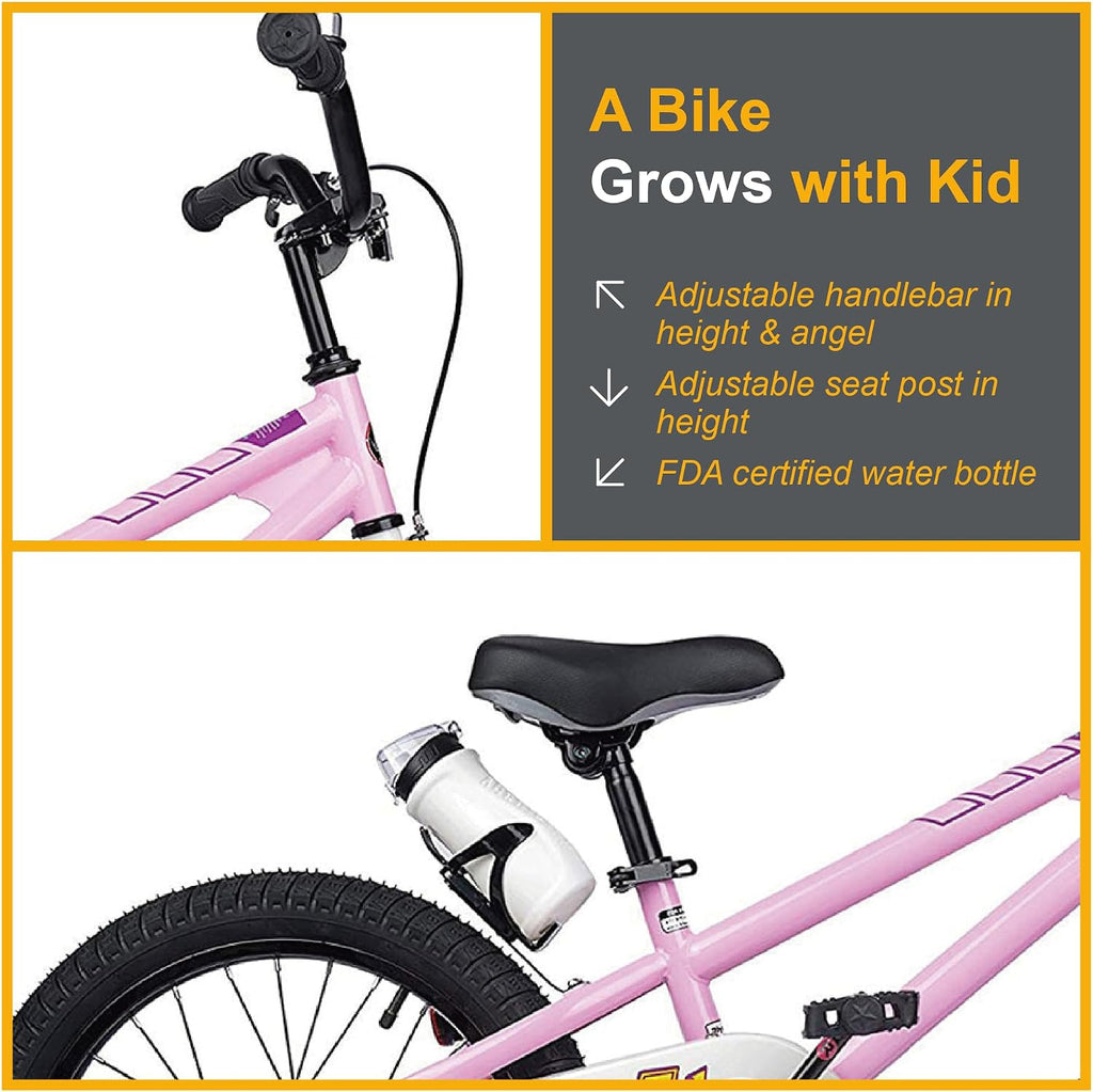 RoyalBaby Kids Bike Freestyle Classic 12 14 16 18 Inch Children Bicycle for Ages 3-10 Years Toddler to Big Kids