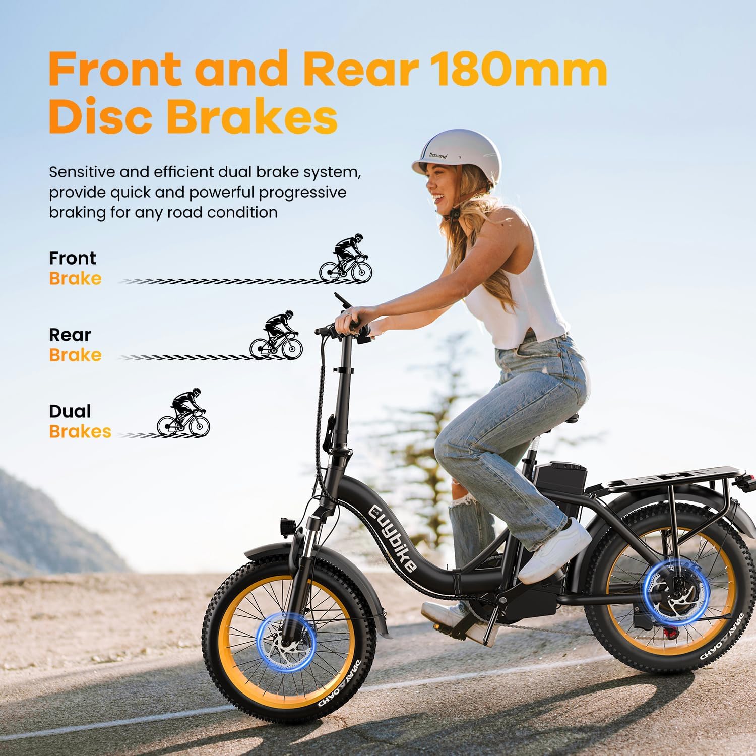 Folding Electric Bike for Adults with Peak 1000W Motor, 48V 20AH Battery up to 30MPH 80 Miles, 20' Fat Tire All Terrain Ebike, 7-Speed Commuter E Bike Black with Saddle Bag, Step-Thru, UL Certified