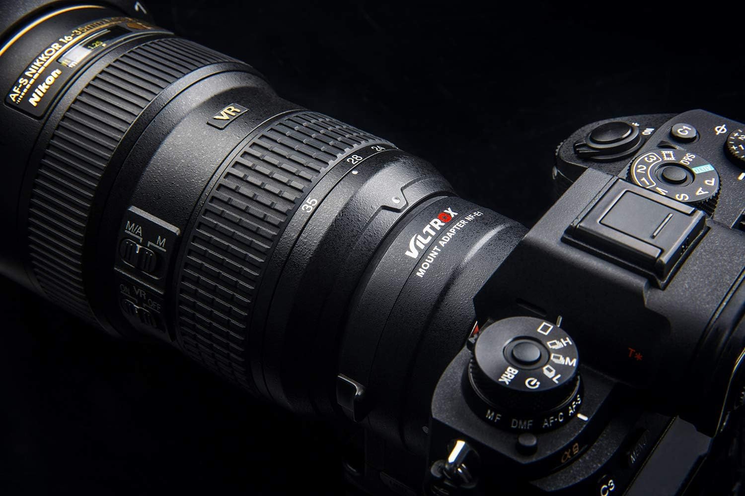 VILTROX NF-E1 Auto Focus AF Electronic Lens Mount Adapter with Aperture Control, EXIF Transmitting, VR for Nikon F Lens to Sony E Mount Camera A9 A7RIII A7RII A7III A7II A7 A7S A6500 A6300 A6400