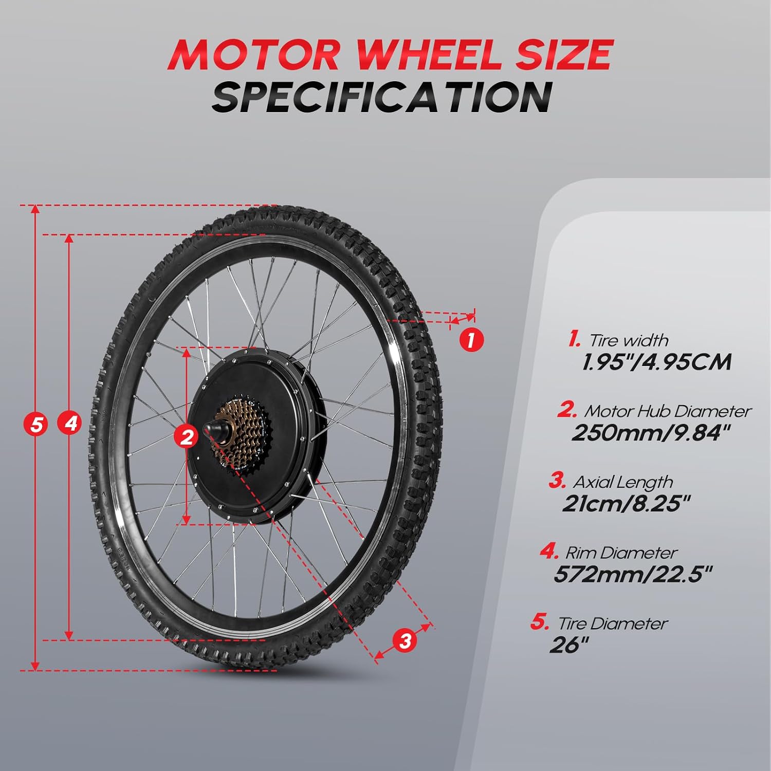 PEXMOR Electric Bike Conversion Kit, 48V 1000W 26' Rear Wheel E-Bike Hub Motor Kit, Upgrade 3 Mode Controller w/PAS/Twist Throttle with Battery Indicator Ebike Bicycle Wheel Kit