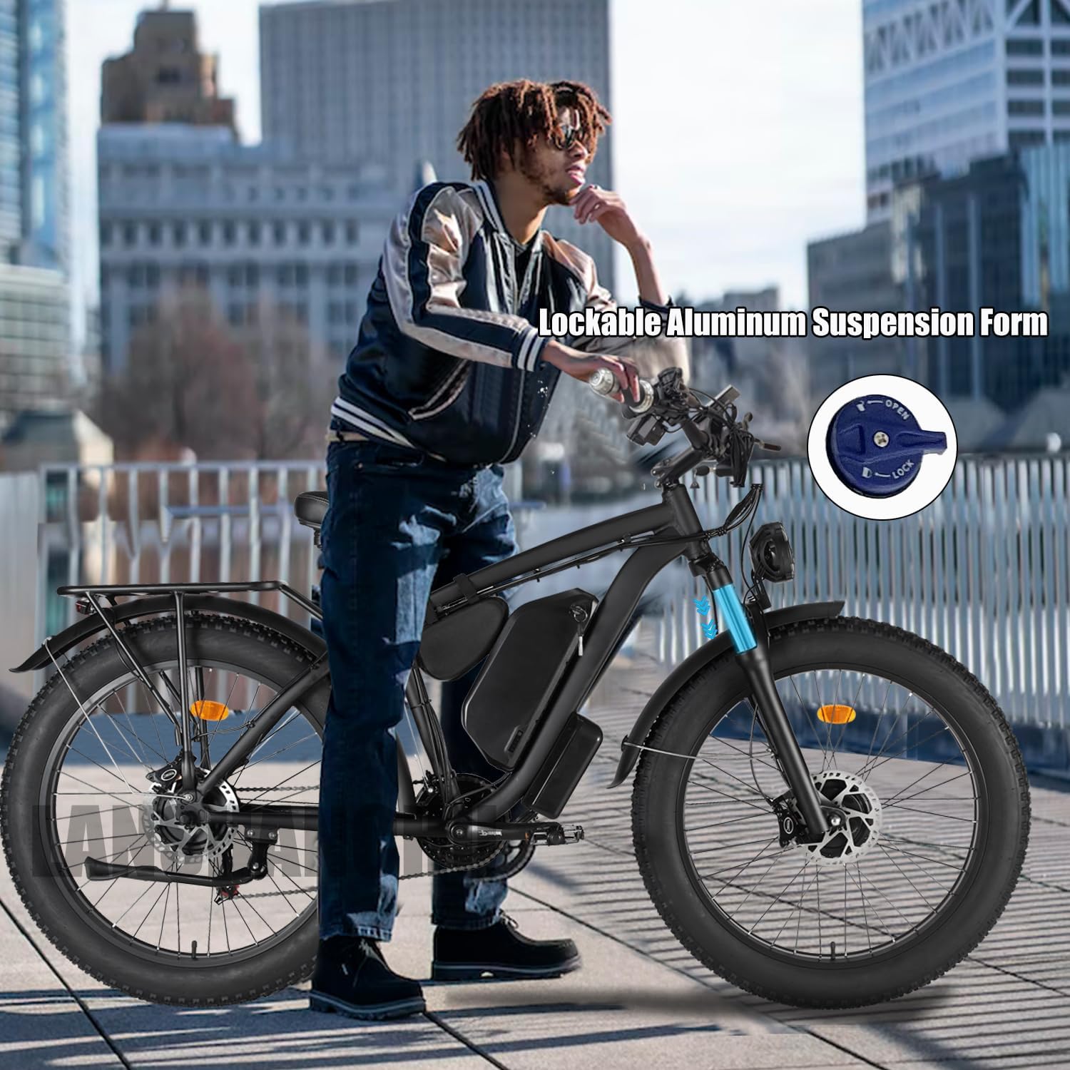 6000W Peak Dual Motor Electric Bike for Adults, 60V 25AH Battery, 45MPH & 100 Miles Range,21-Speed Full Suspension, 26' x 4.0' Fat Tire Off-Road E-Bike for All Terrain Snow Sand