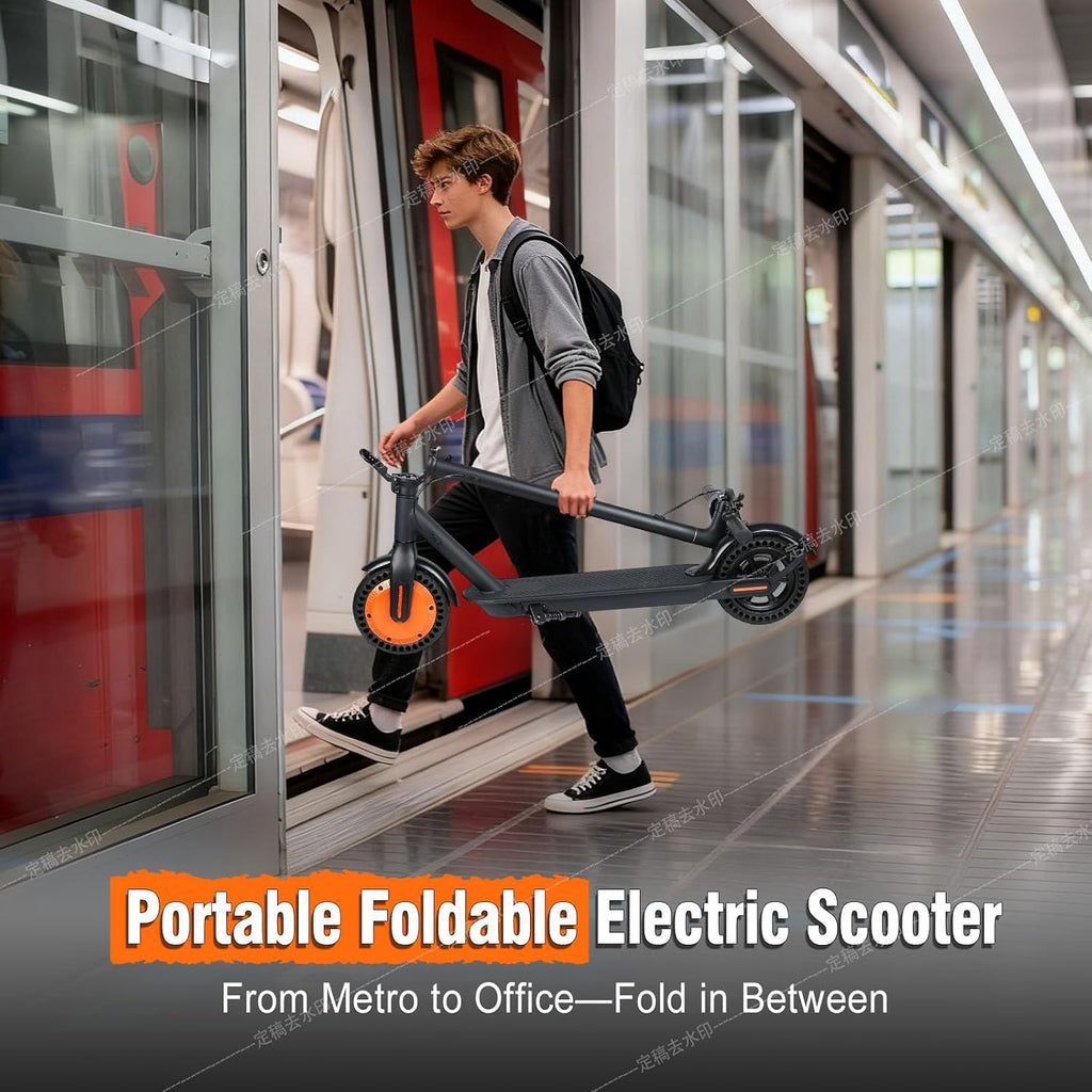 Foldable Electric Scooter for Adults & Teens - 500W Motor, 16/21 Miles Range & 12/19 Mph Speed, 8.5' Puncture-Proof Tires, Dual Brakes & Cruise Control - Heavy-Duty Commuter E-Scooter