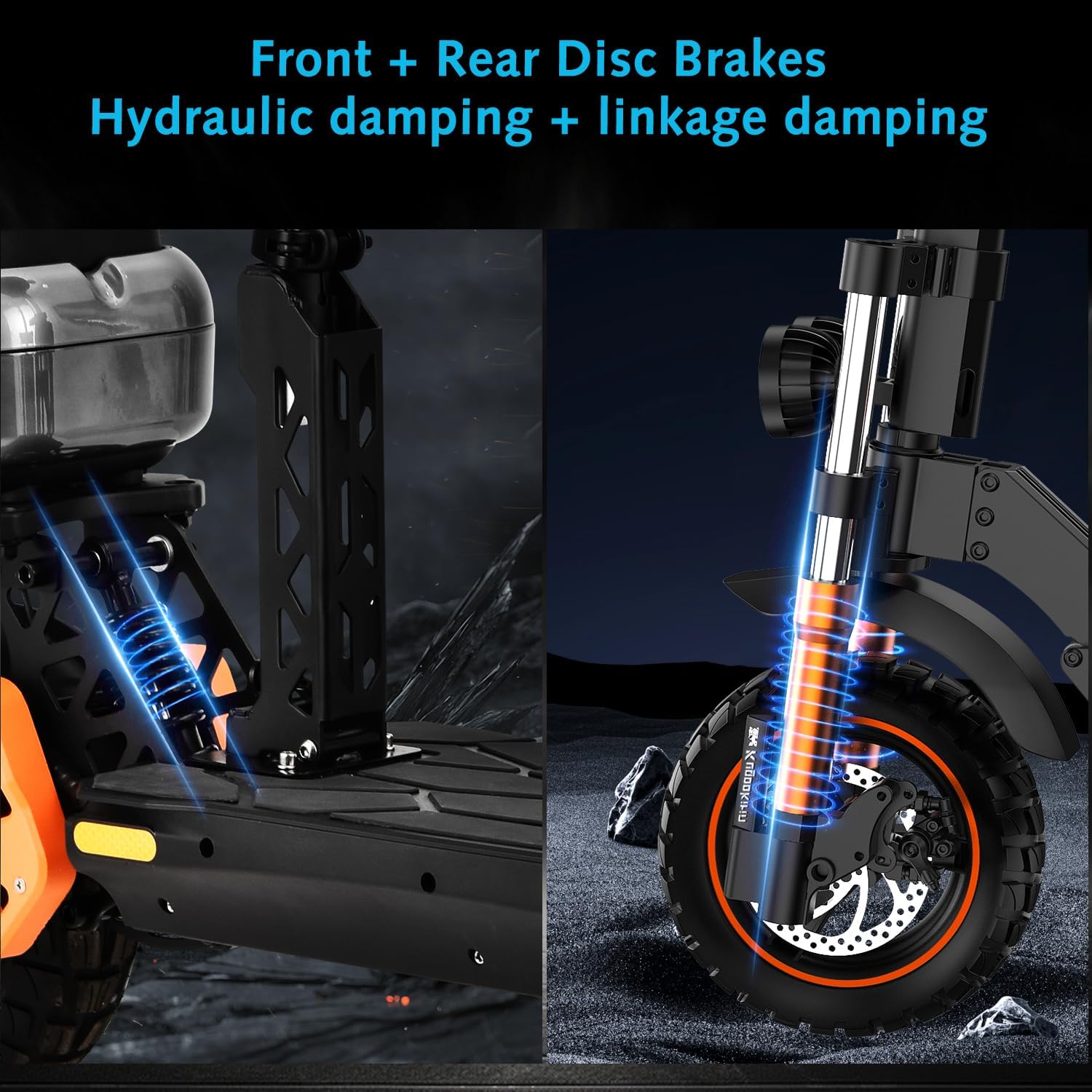 Electric Scooter Adults, 1600 W Motor Up to 50 Miles Range & 40 MPH Top Speed, 10' Off Road Tire Folding E-Scooter with Detachable Seat for Teen Commuting (UL 2272tested)