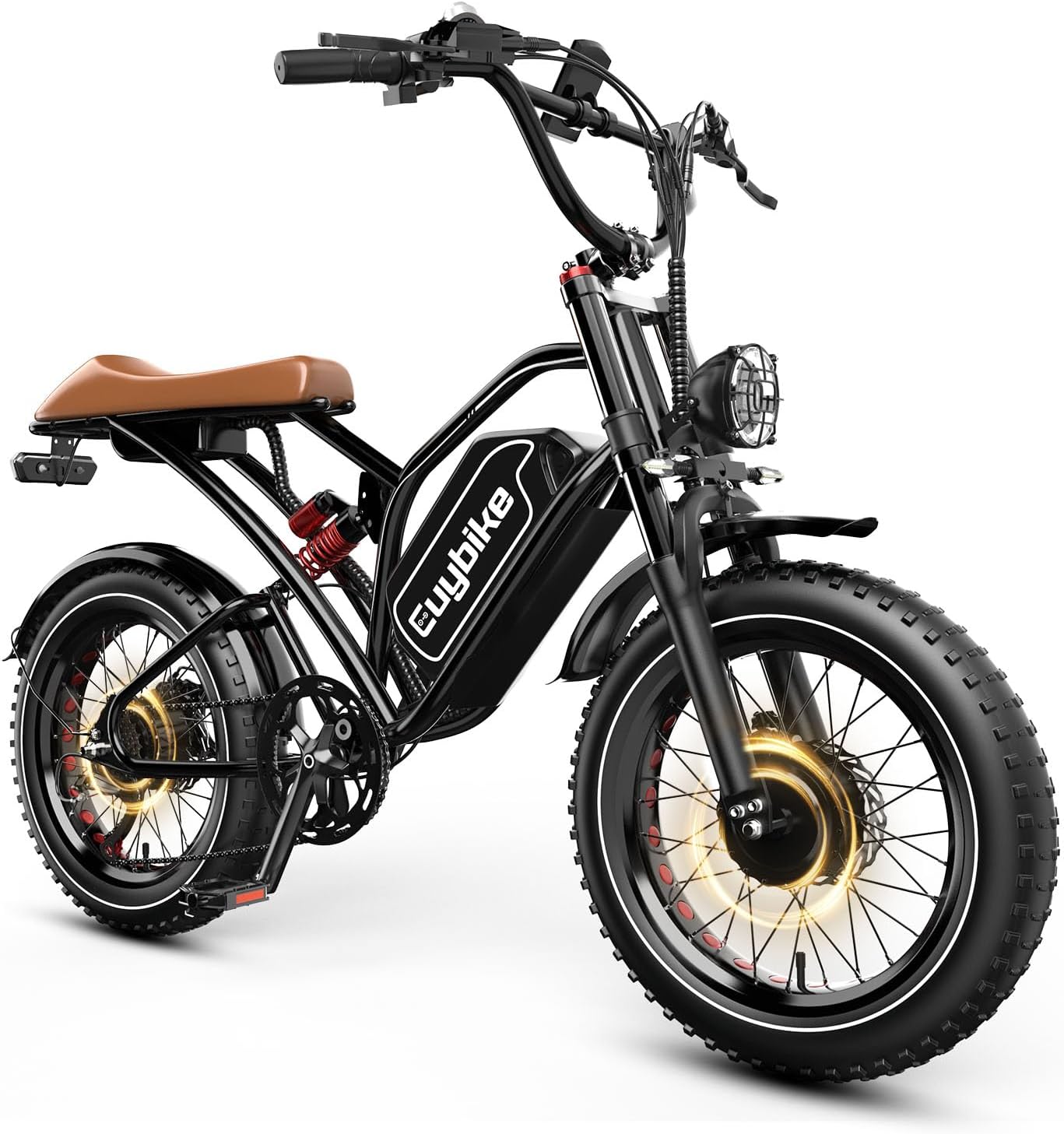 EUYBIKE Electric Bike for Adults, 2000W/3000W Peak Single/Double Motor with 48V/52V 25AH/30AH Battery, 20'x4.0' Fat Tires 35MPH/37MPH Ebike, Dual Hydraulic Disc Brake Full Suspension Electric Bicycle