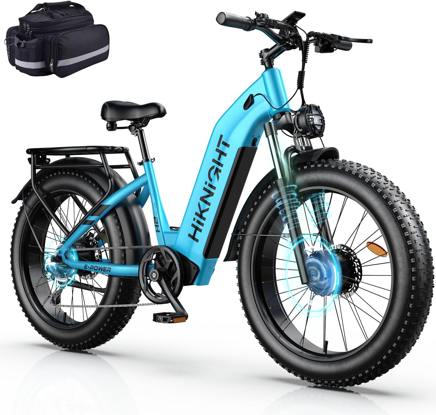Electric Bike for Adults, 3000W Peak Dual Motor 52V 20AH Battery E Bike 26' x 4.0' Fat Tire Electric Mountain Bike Step-Thru Electric Bicycle for Women Men, Up to 38MPH