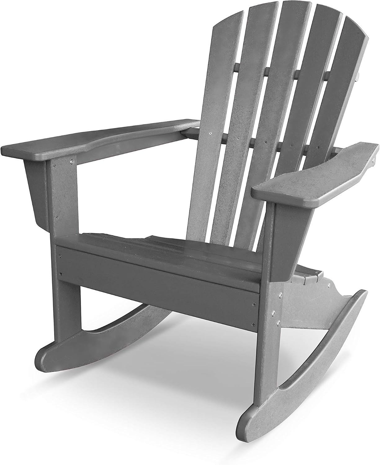 POLYWOOD® Palm Coast Adirondack Rocking Chair, Slate Grey - Adirondack Chair Wood, Wood Beach Chair, Bonfire Chairs, HDPE Patio Furniture