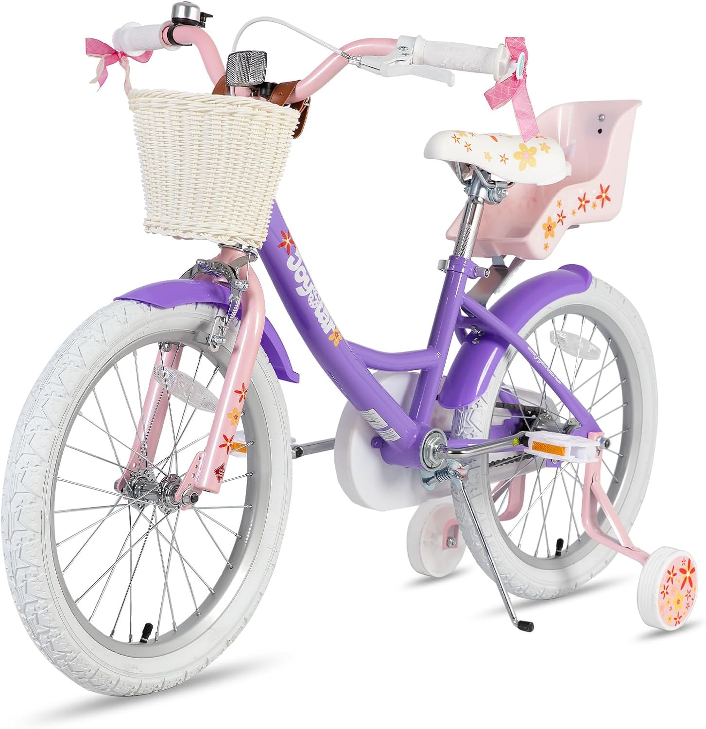 JOYSTAR Unicorn Kids Bike for Girls Ages 2-9 Years Old, 12 14 16 18 Inch Kids Bike with Training Wheels, Doll Seat, Streamers and Basket, Toddler Girl Bicycle, Multiple Colors