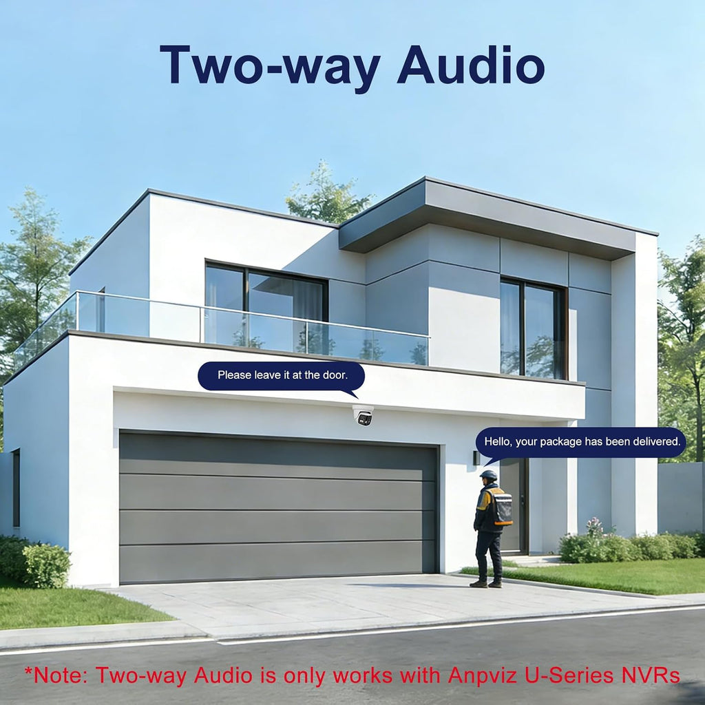 Anpviz 4K Dual Lens PoE IP Security Camera Outdoor 180 Degree Panoramic Wide Angle, 8MP PoE Camera with Smart Dual Light, Human/Vehicle Detection, Two Way Talk, 512GB SD Slot, Full Metal (U Series)