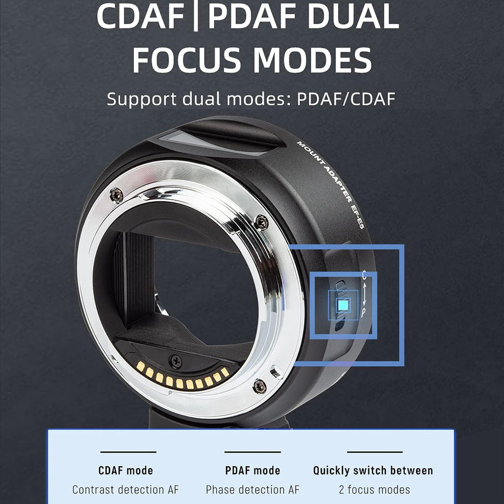 VILTROX EF-E5 Smart Auto Focus Lens Mount Adapter with OLED Screen for Canon EF/EF-S Lens to Sony E Mount Camera A7/A7R/A7RIII/A7III/A7II/A6500/A6300